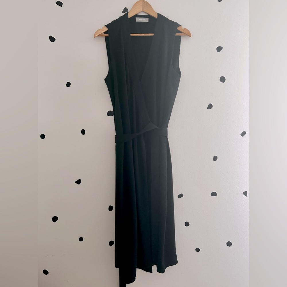 Everlane Black Sleeveless Wrap Dress - Size 14